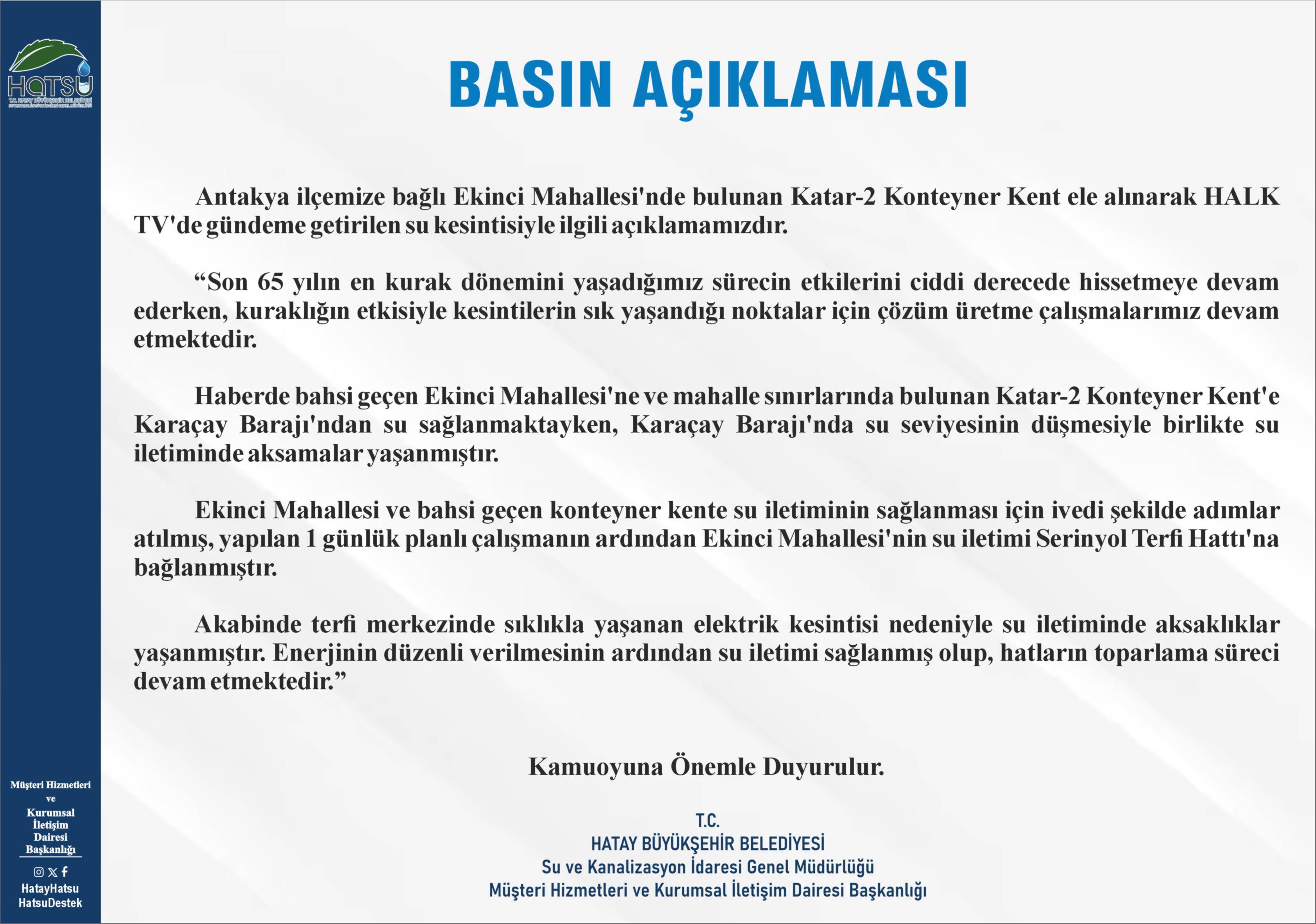 BASINA VE KAMUOYUNA